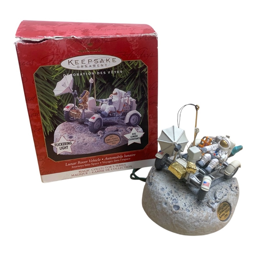 VTG Hallmark Space Lunar Rover Vehicle Light-Up Christmas Ornament Collectible